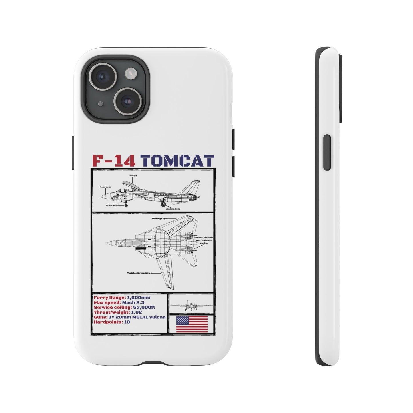 F-14 Tomcat Schematic edition phone case (USAF Colour-Way)