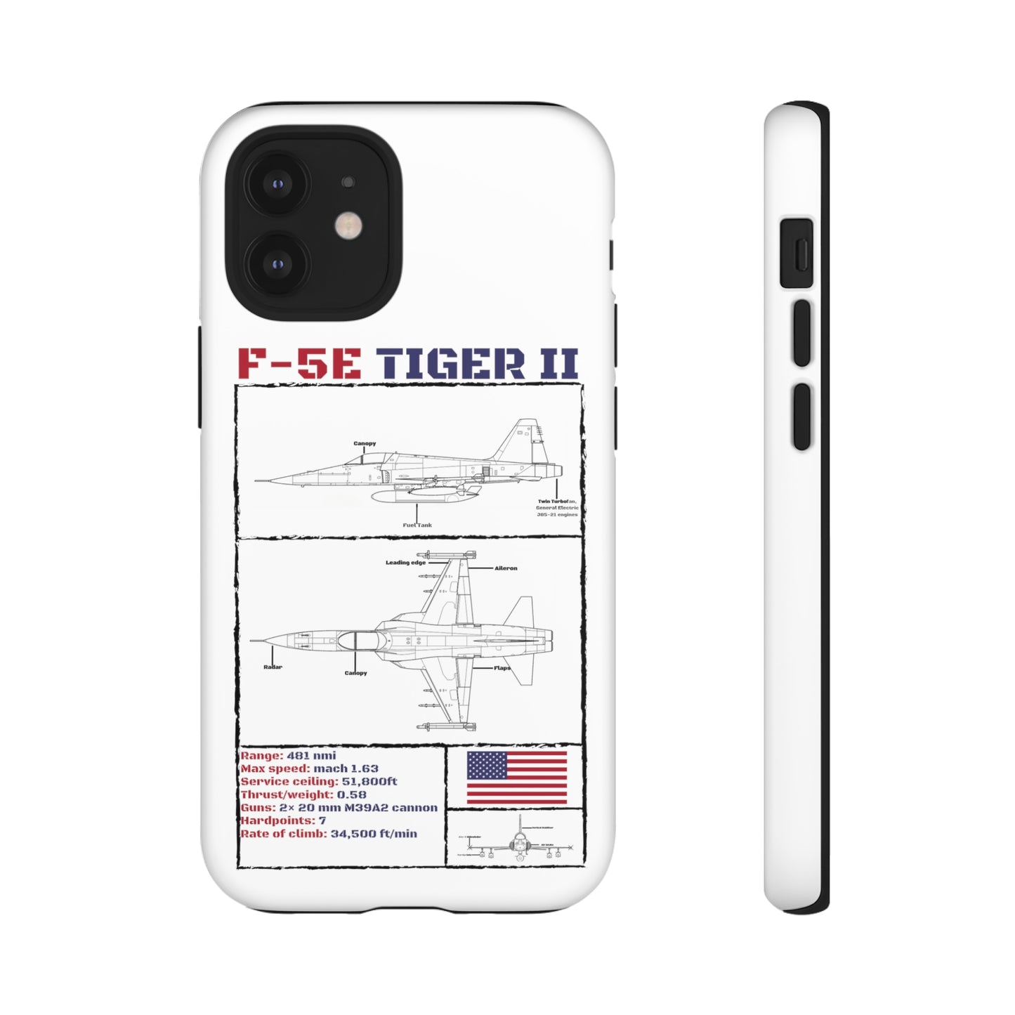 F-5E Schematic edition phone case (USAF Colour-Way)