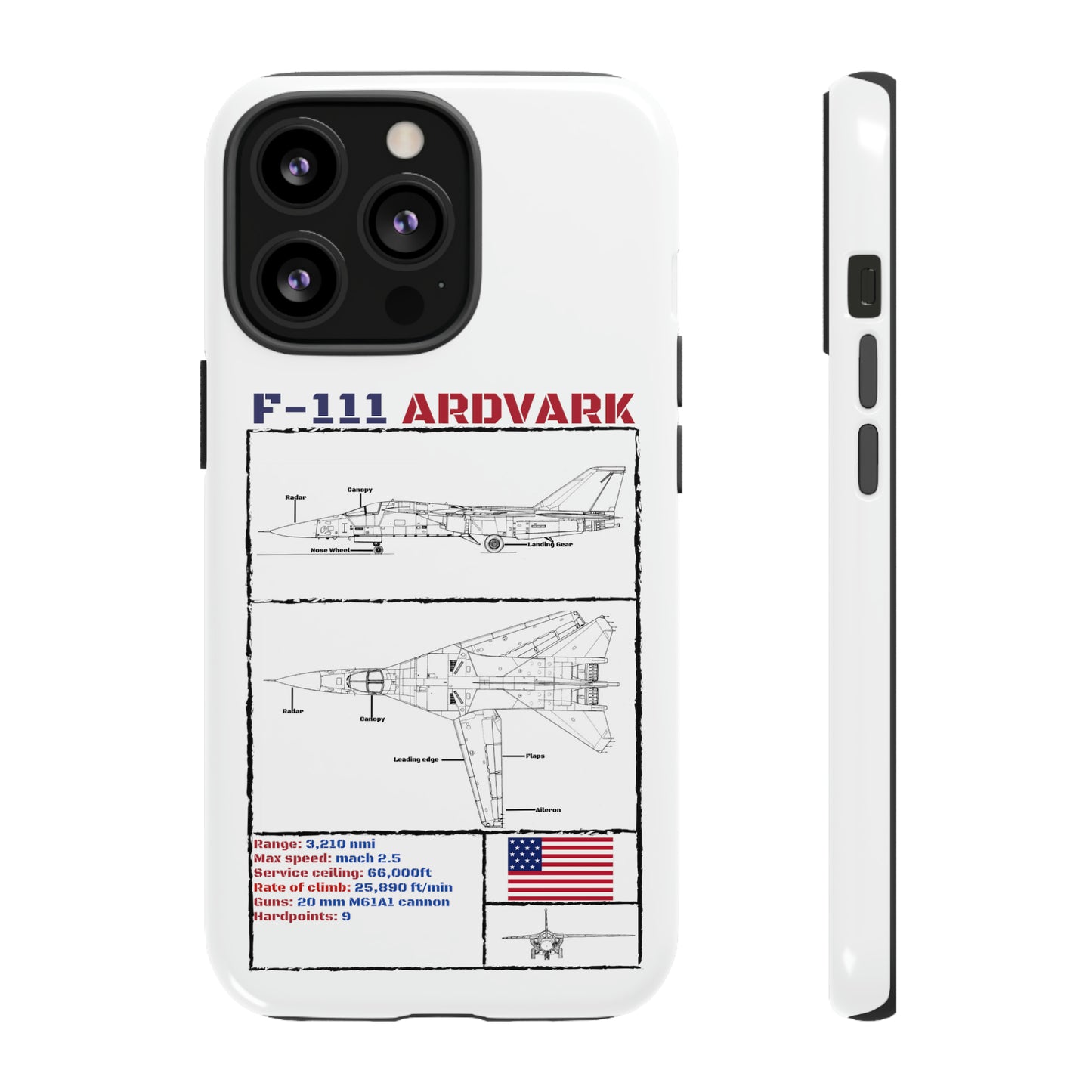 F-111 Aardvark Schematic edition phone case (USAF Colour-Way)
