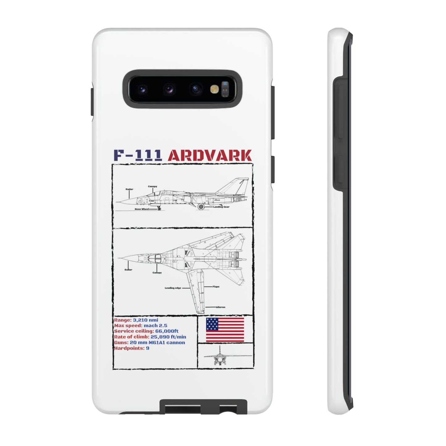 F-111 Aardvark Schematic edition phone case (USAF Colour-Way)