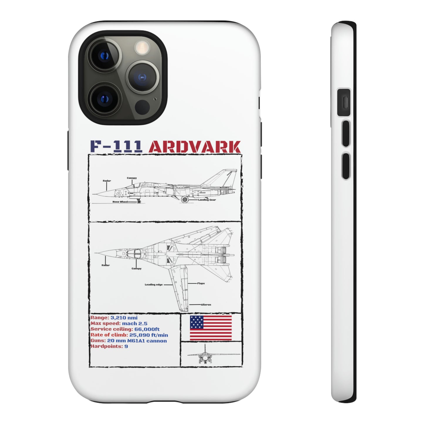 F-111 Aardvark Schematic edition phone case (USAF Colour-Way)