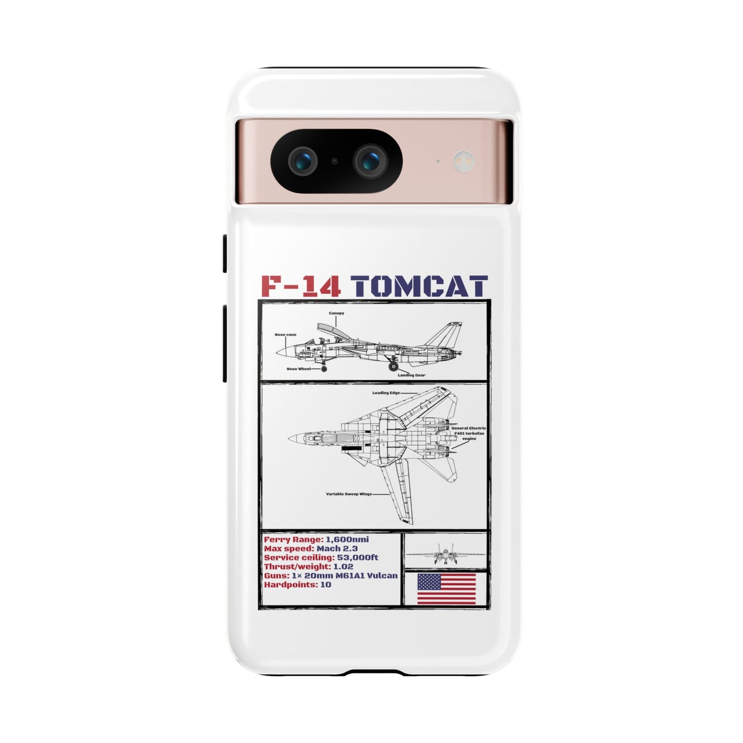 F-14 Tomcat Schematic edition phone case (USAF Colour-Way)