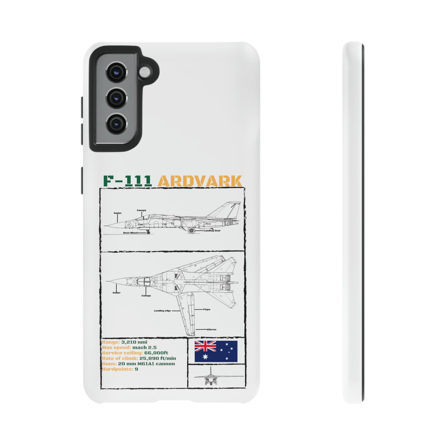 F-111 Aardvark Schematic edition phone case (RAAF Colour-Way)