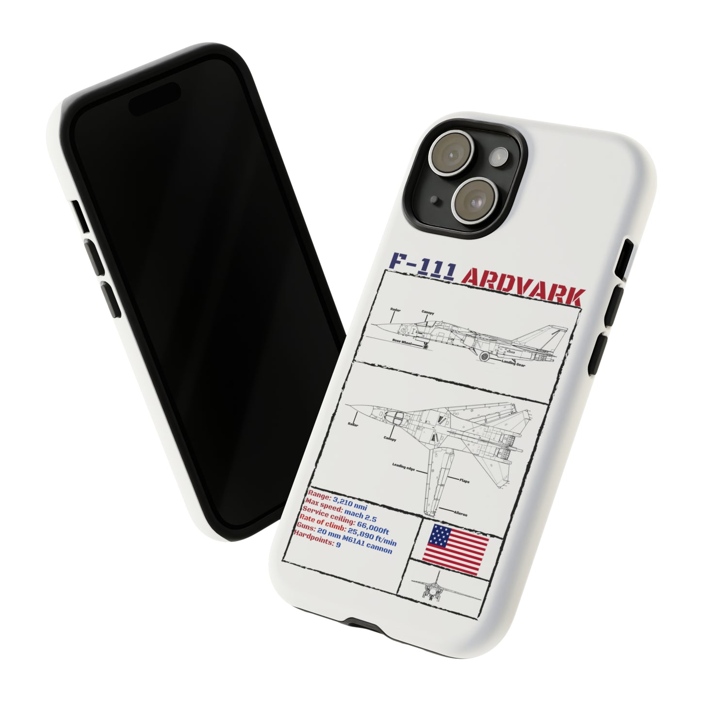 F-111 Aardvark Schematic edition phone case (USAF Colour-Way)