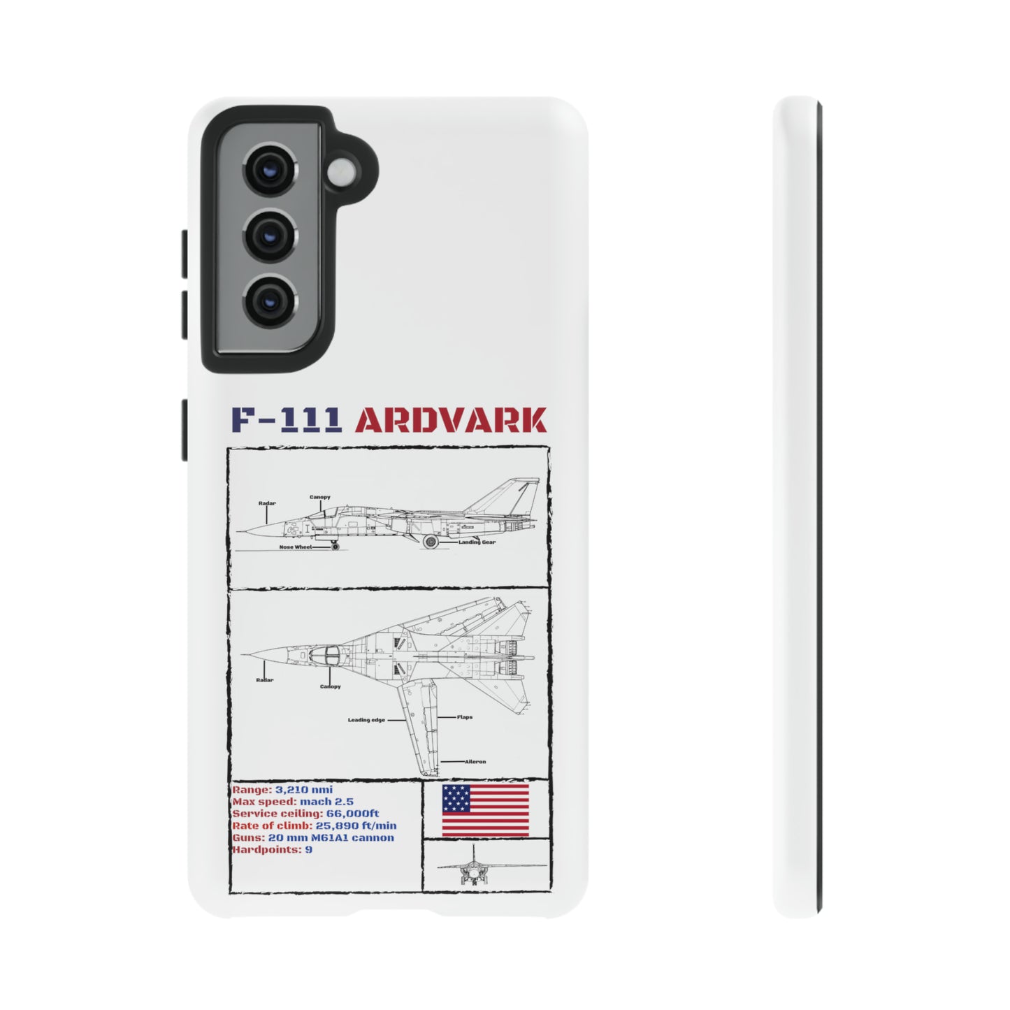 F-111 Aardvark Schematic edition phone case (USAF Colour-Way)