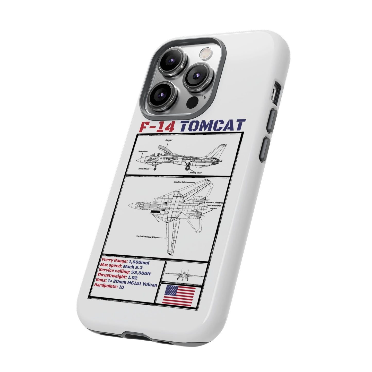 F-14 Tomcat Schematic edition phone case (USAF Colour-Way)