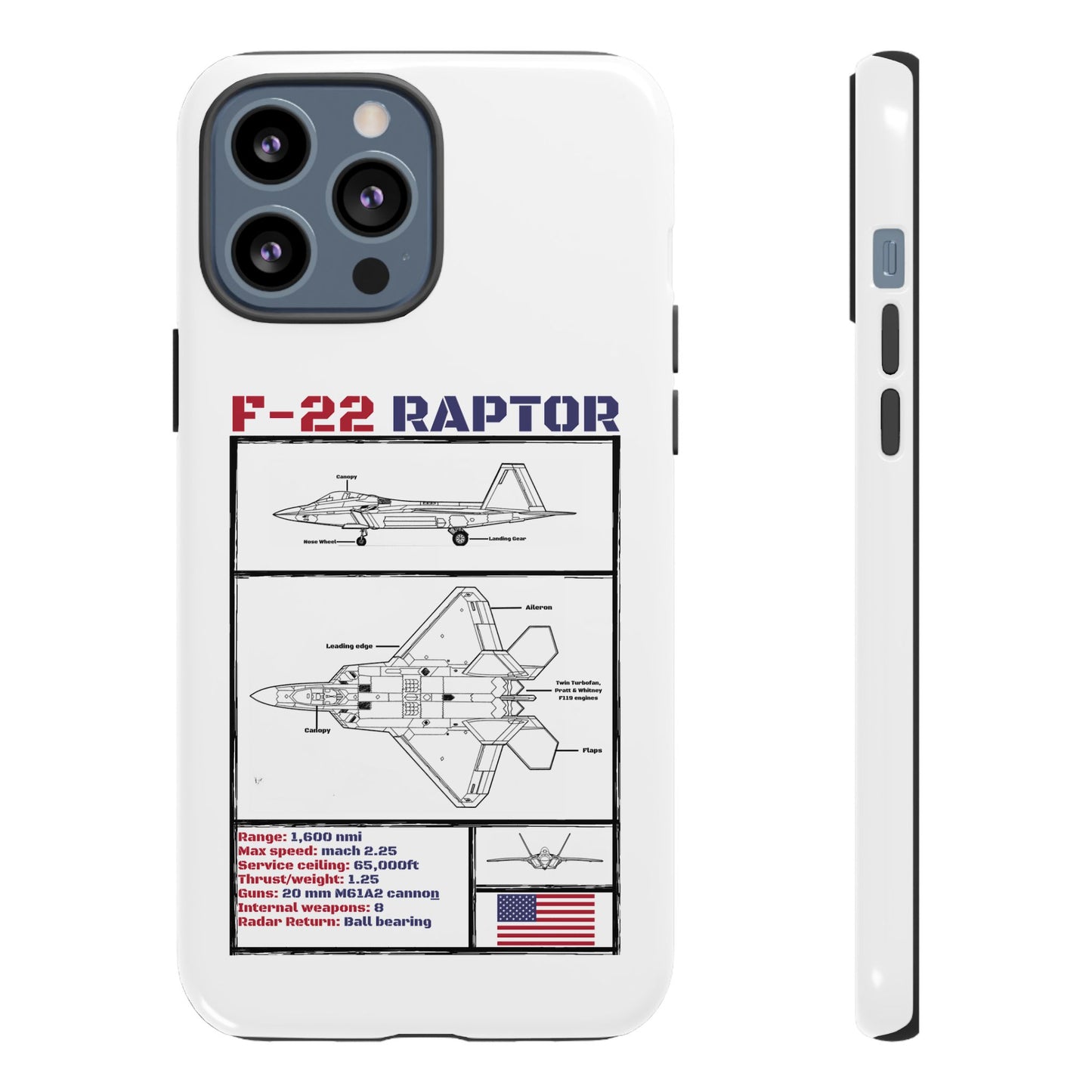 F-22 Raptor Schematic edition phone case (USAF Colour-Way)