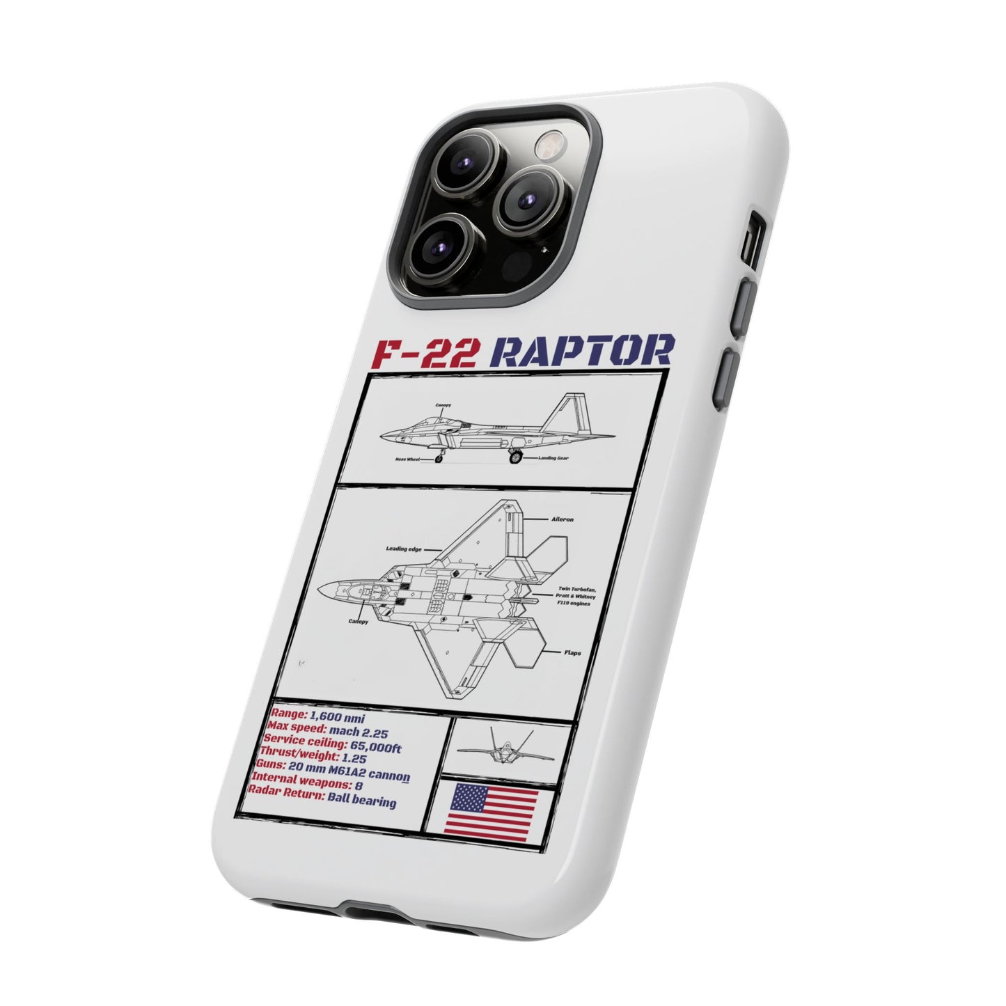 F-22 Raptor Schematic edition phone case (USAF Colour-Way)