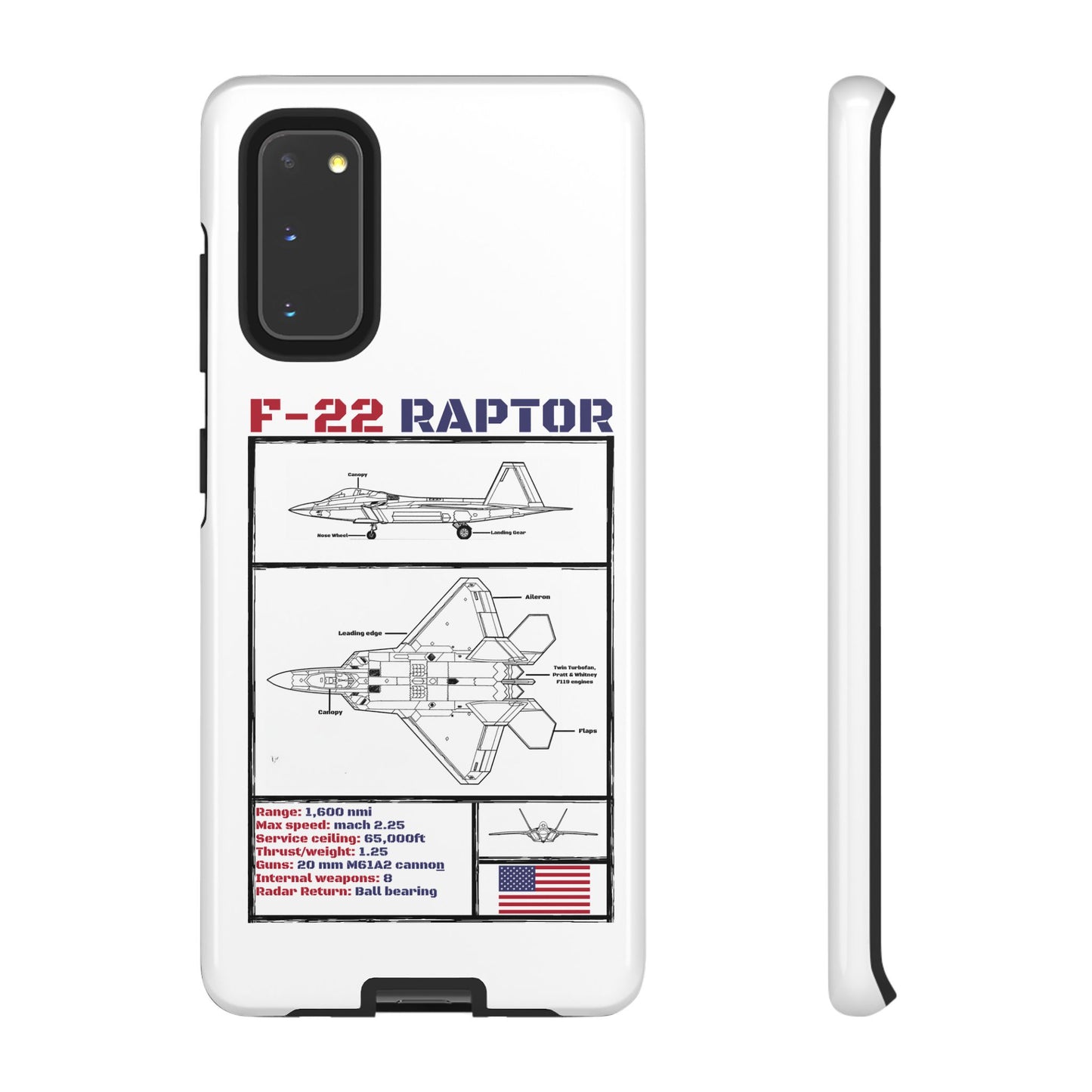 F-22 Raptor Schematic edition phone case (USAF Colour-Way)