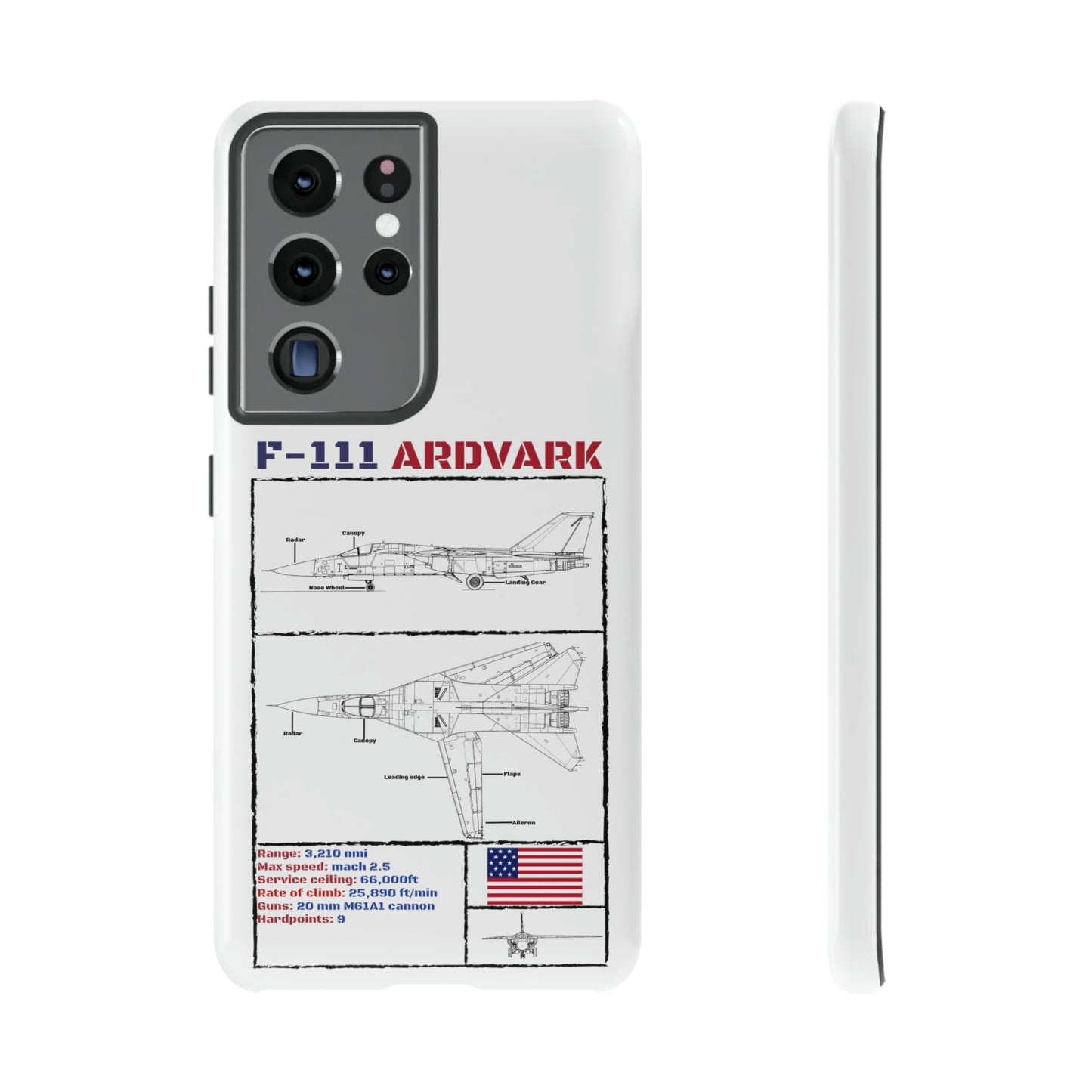 F-111 Aardvark Schematic edition phone case (USAF Colour-Way)