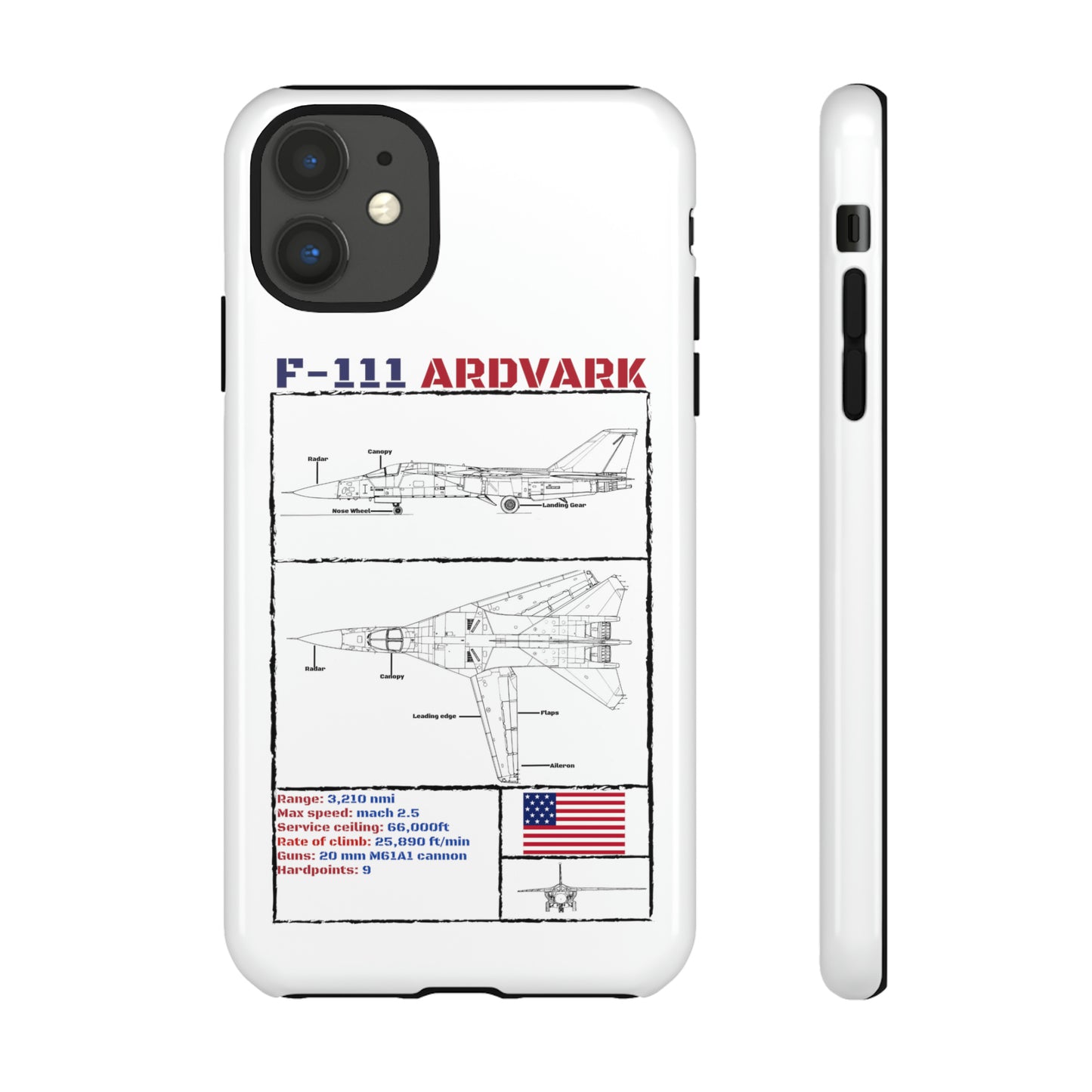 F-111 Aardvark Schematic edition phone case (USAF Colour-Way)
