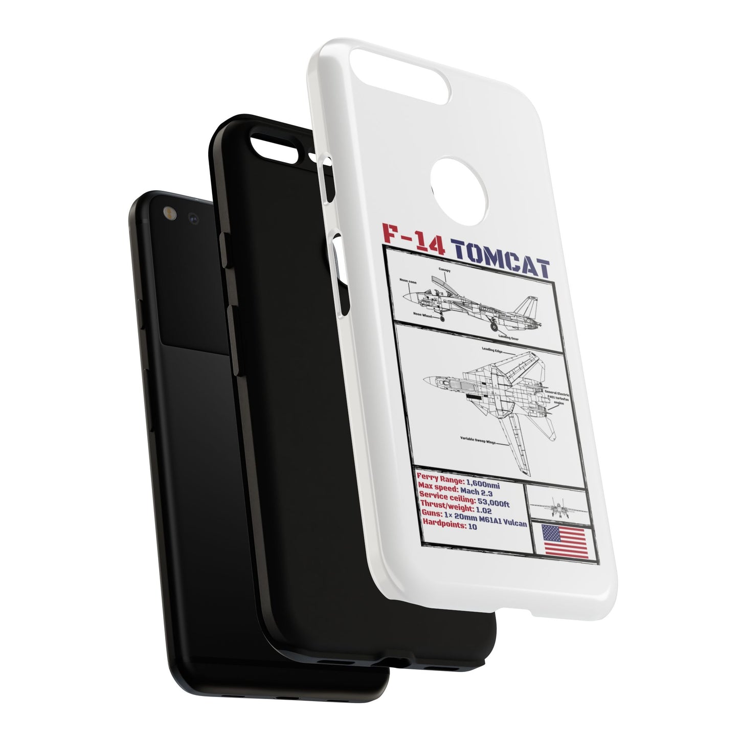 F-14 Tomcat Schematic edition phone case (USAF Colour-Way)