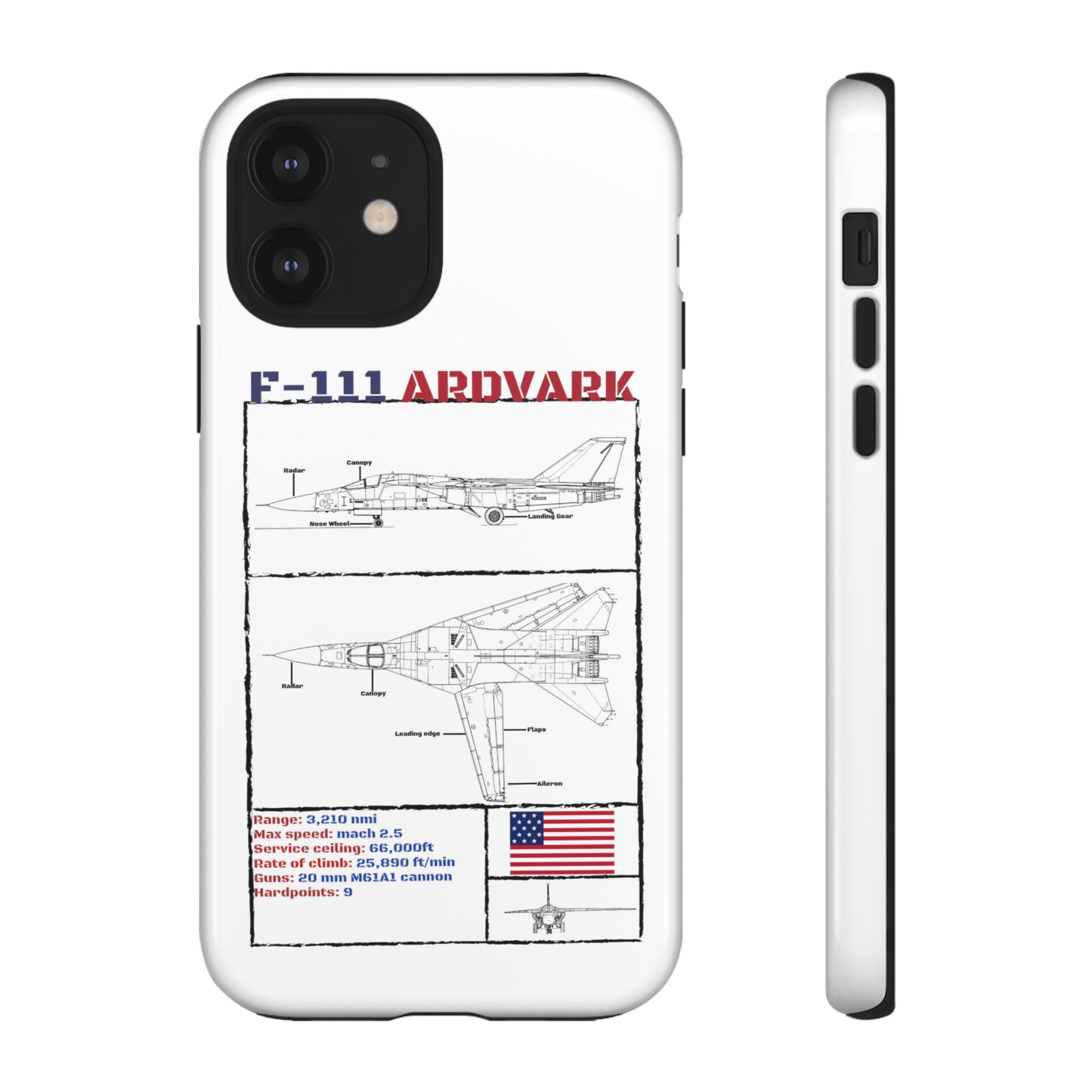 F-111 Aardvark Schematic edition phone case (USAF Colour-Way)
