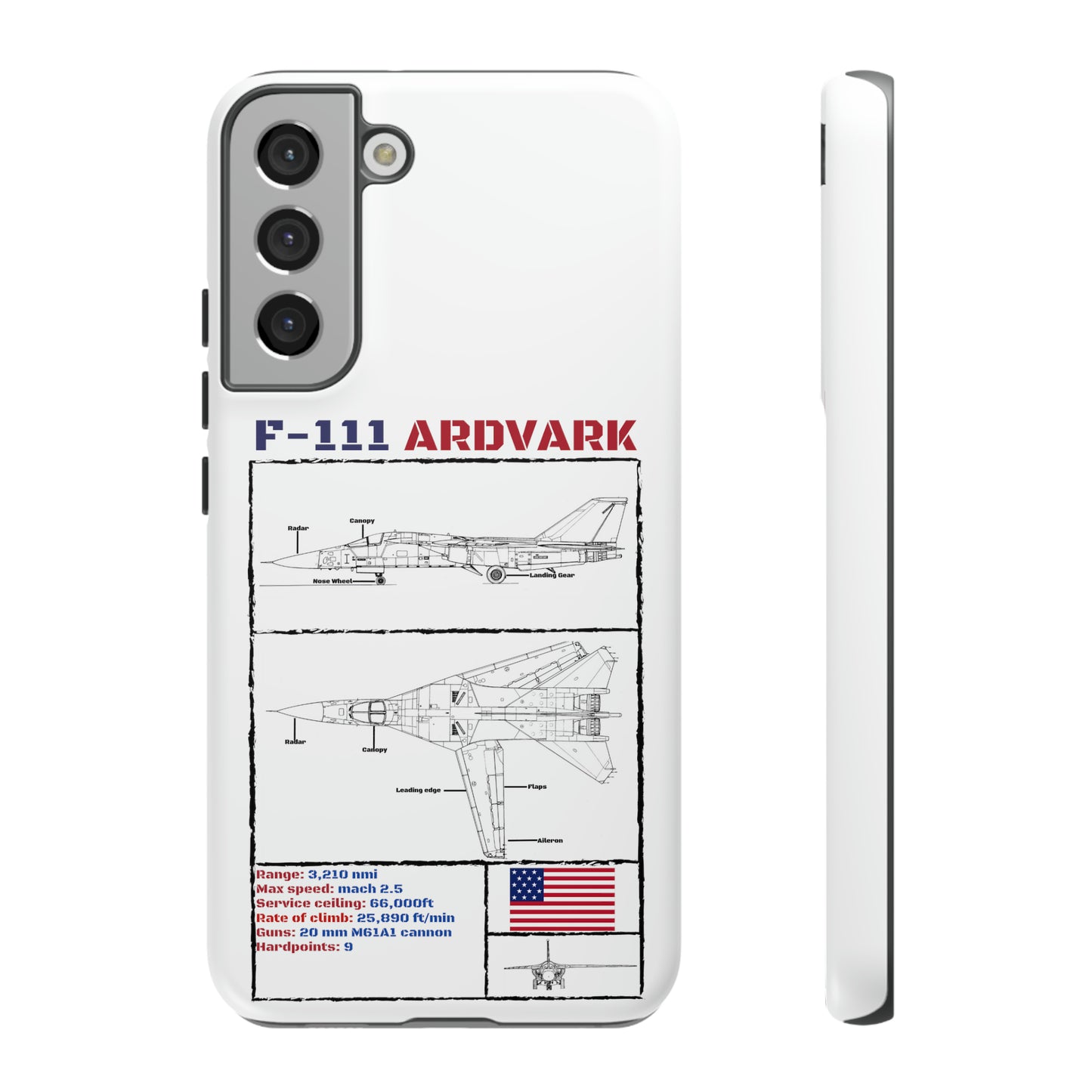F-111 Aardvark Schematic edition phone case (USAF Colour-Way)