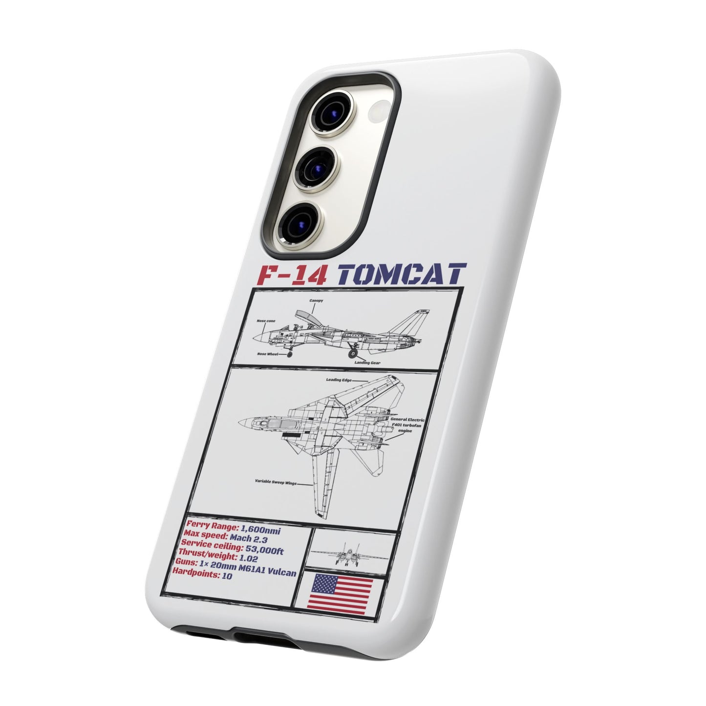 F-14 Tomcat Schematic edition phone case (USAF Colour-Way)