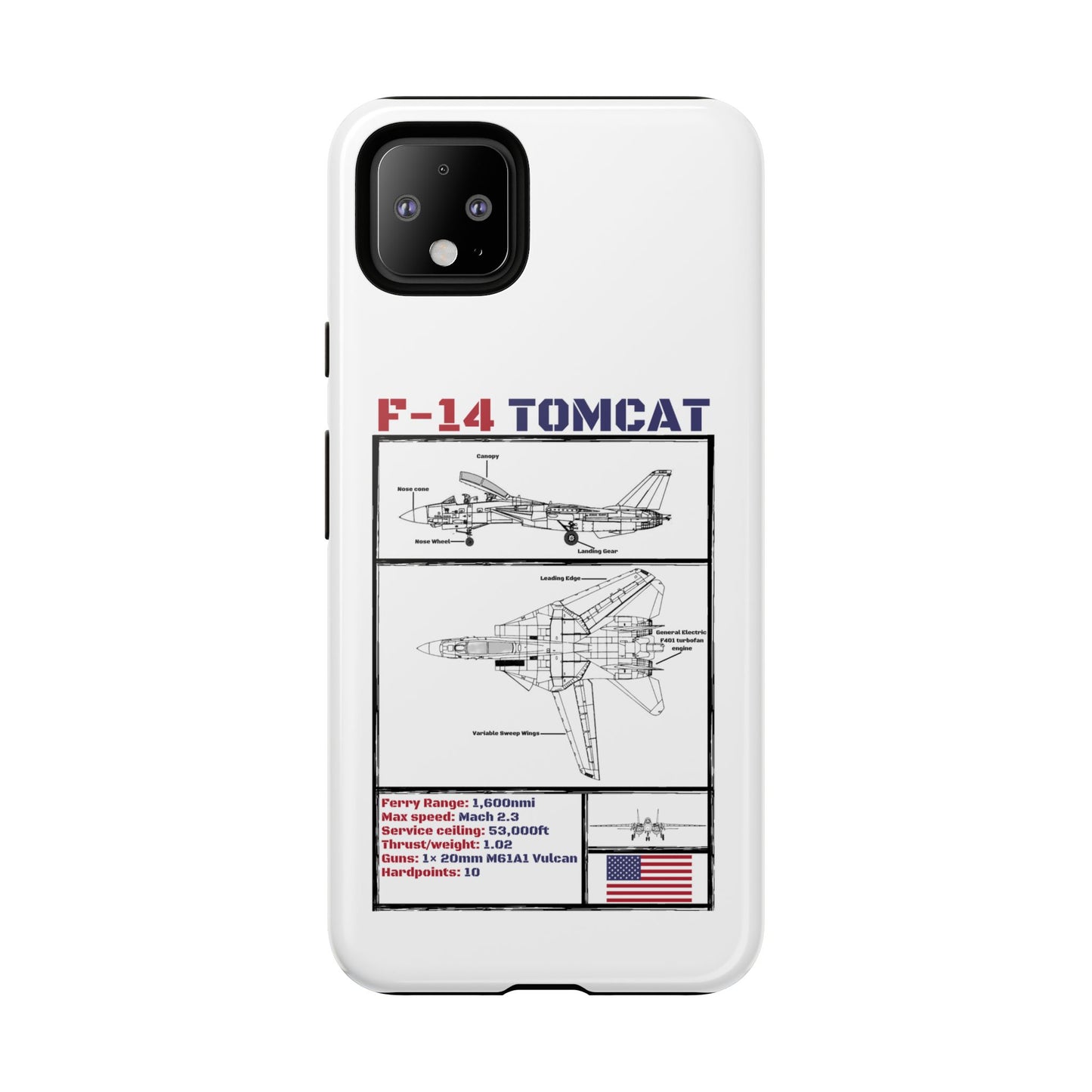 F-14 Tomcat Schematic edition phone case (USAF Colour-Way)