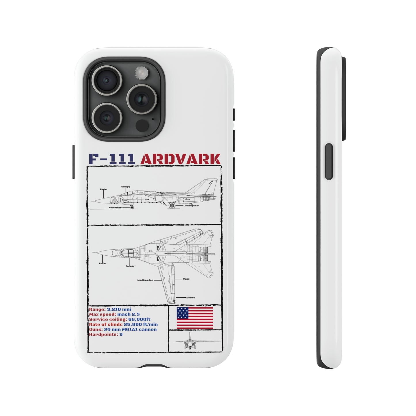 F-111 Aardvark Schematic edition phone case (USAF Colour-Way)
