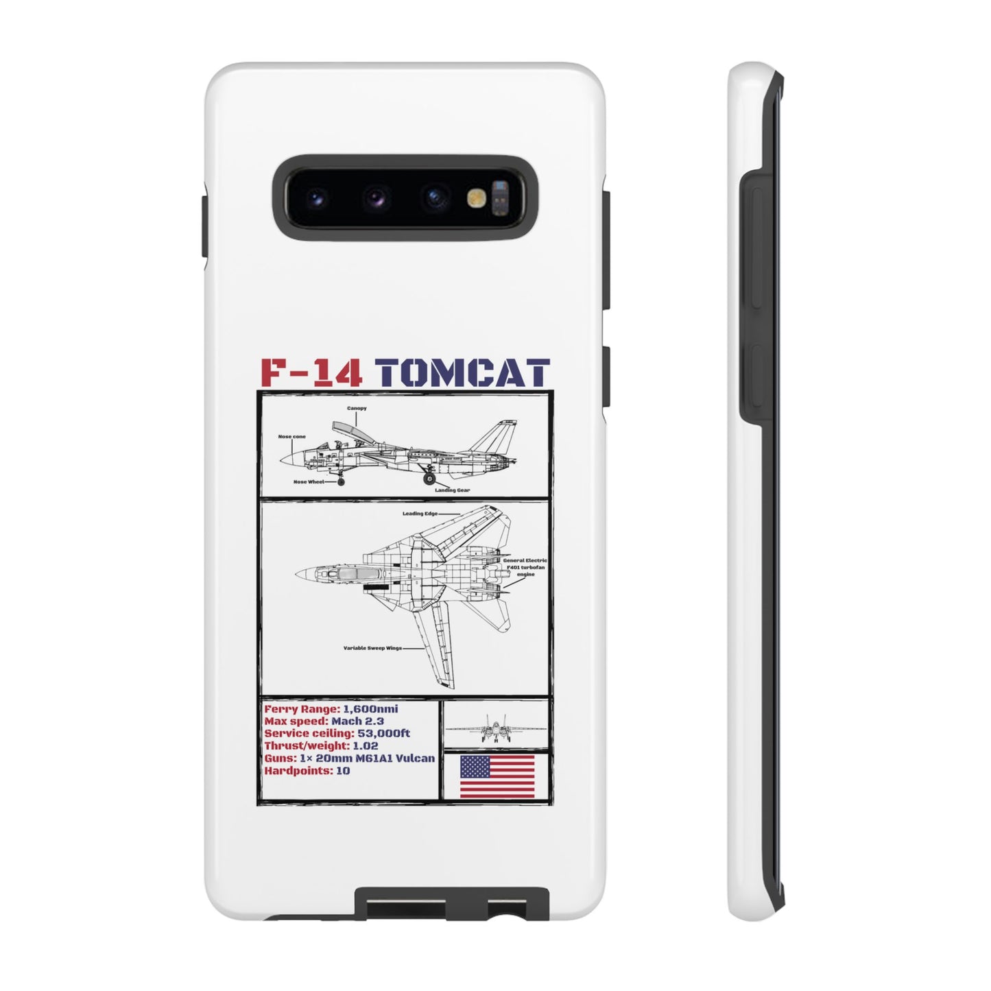 F-14 Tomcat Schematic edition phone case (USAF Colour-Way)