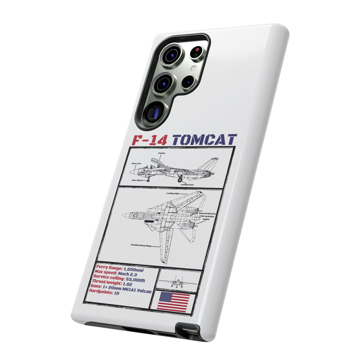 F-14 Tomcat Schematic edition phone case (USAF Colour-Way)