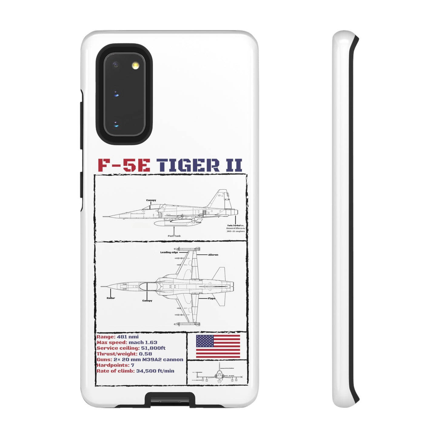 F-5E Schematic edition phone case (USAF Colour-Way)