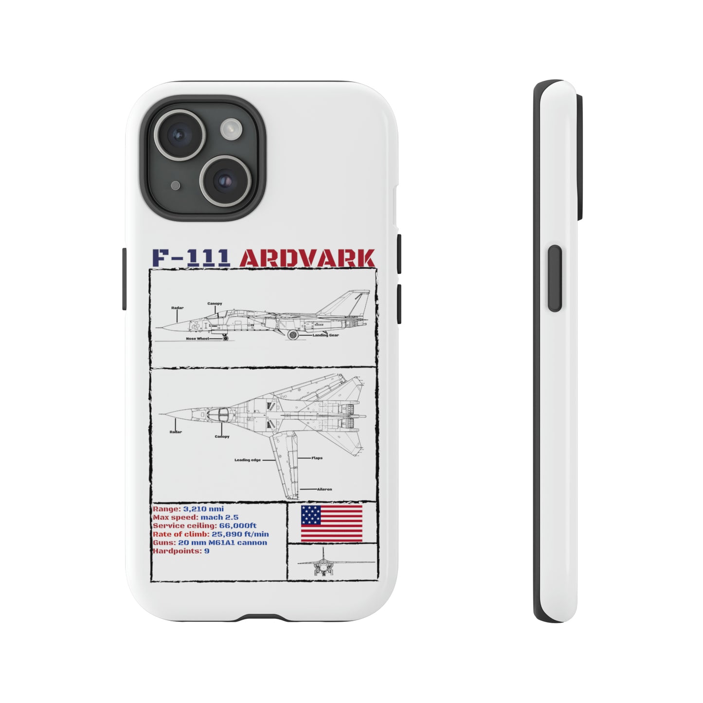 F-111 Aardvark Schematic edition phone case (USAF Colour-Way)