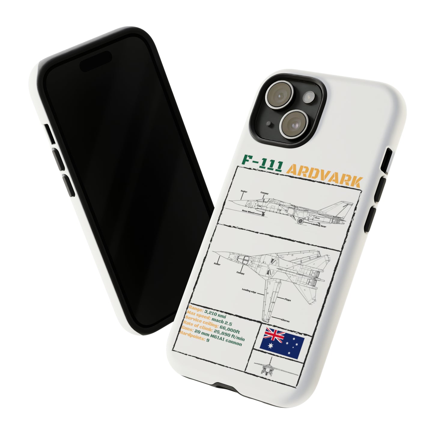 F-111 Aardvark Schematic edition phone case (RAAF Colour-Way)