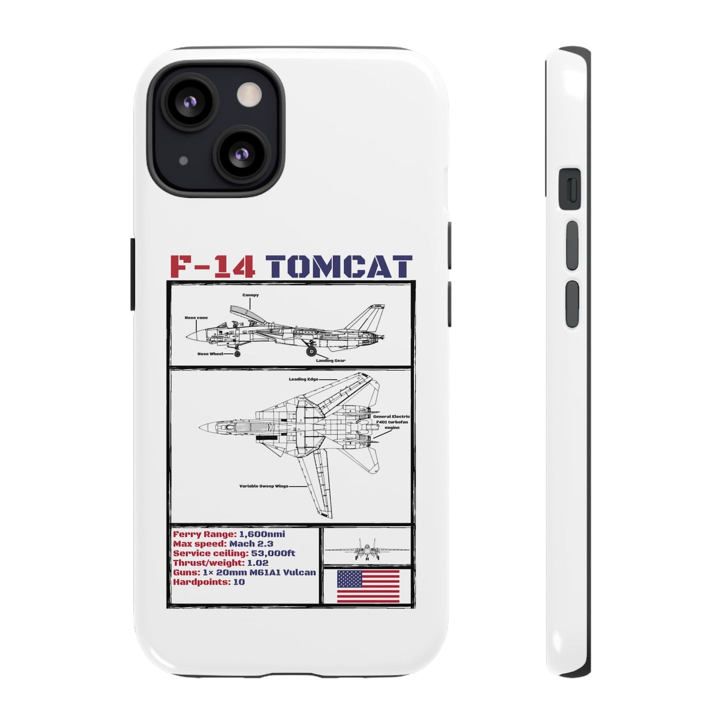 F-14 Tomcat Schematic edition phone case (USAF Colour-Way)