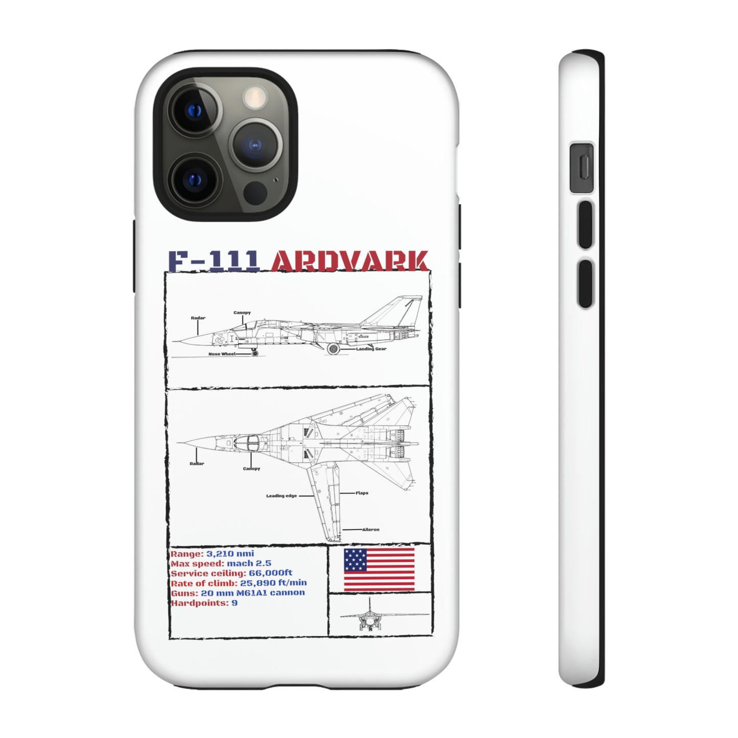 F-111 Aardvark Schematic edition phone case (USAF Colour-Way)