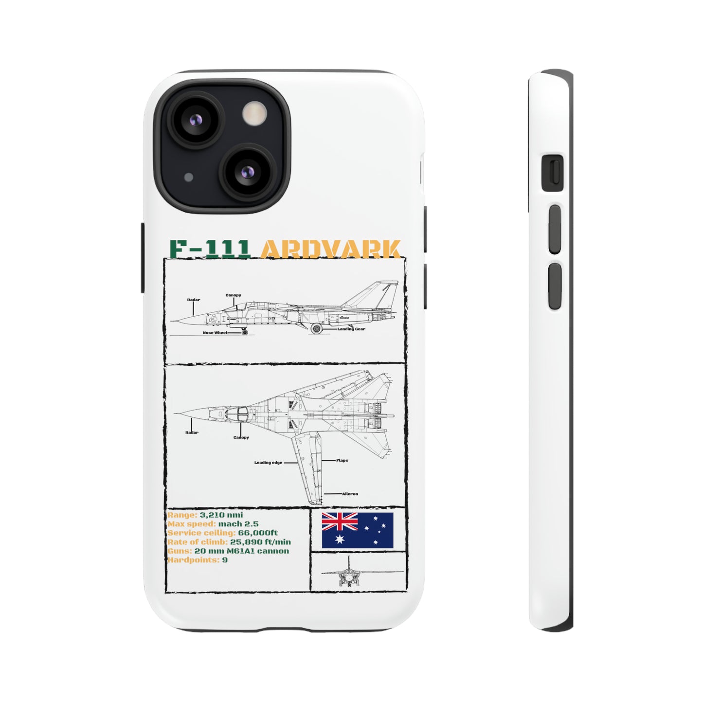 F-111 Aardvark Schematic edition phone case (RAAF Colour-Way)