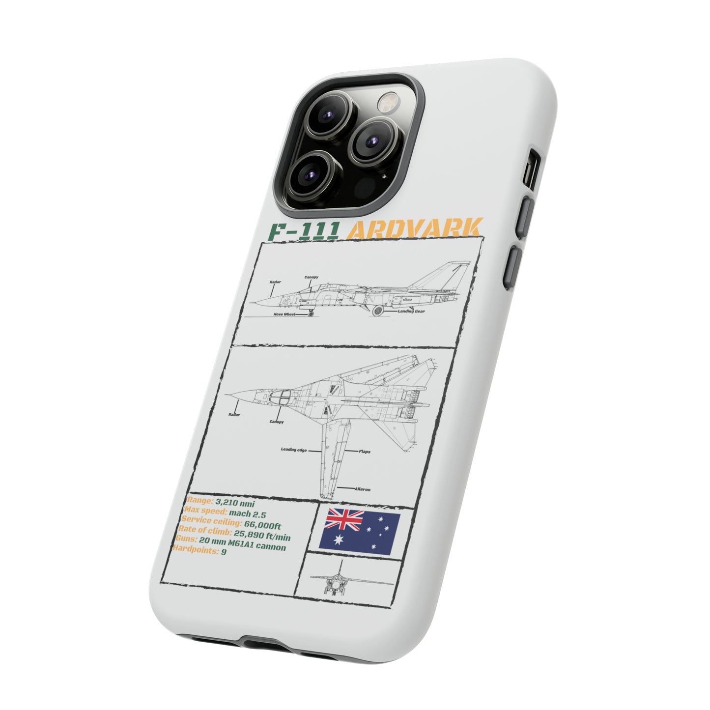 F-111 Aardvark Schematic edition phone case (RAAF Colour-Way)