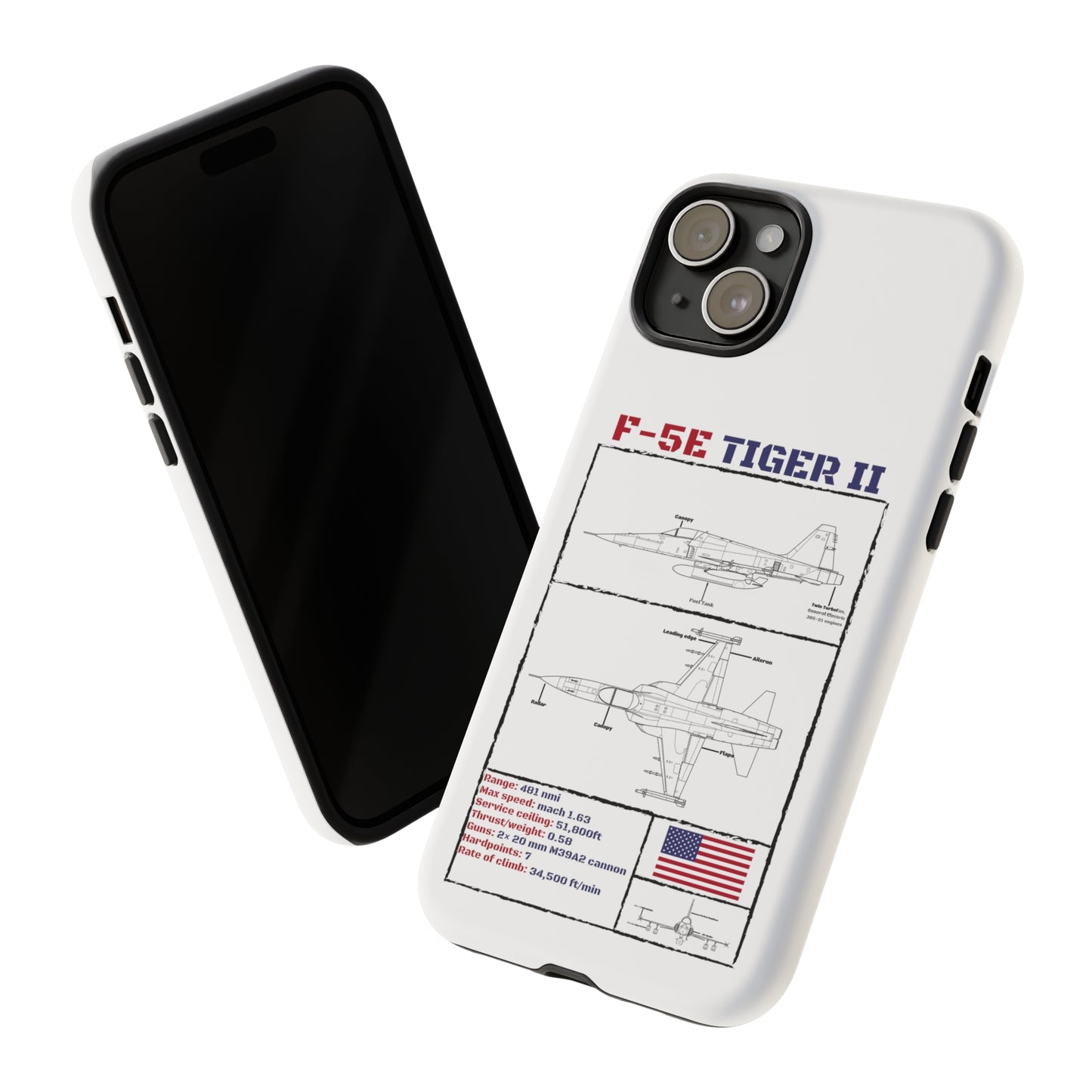 F-5E Schematic edition phone case (USAF Colour-Way)