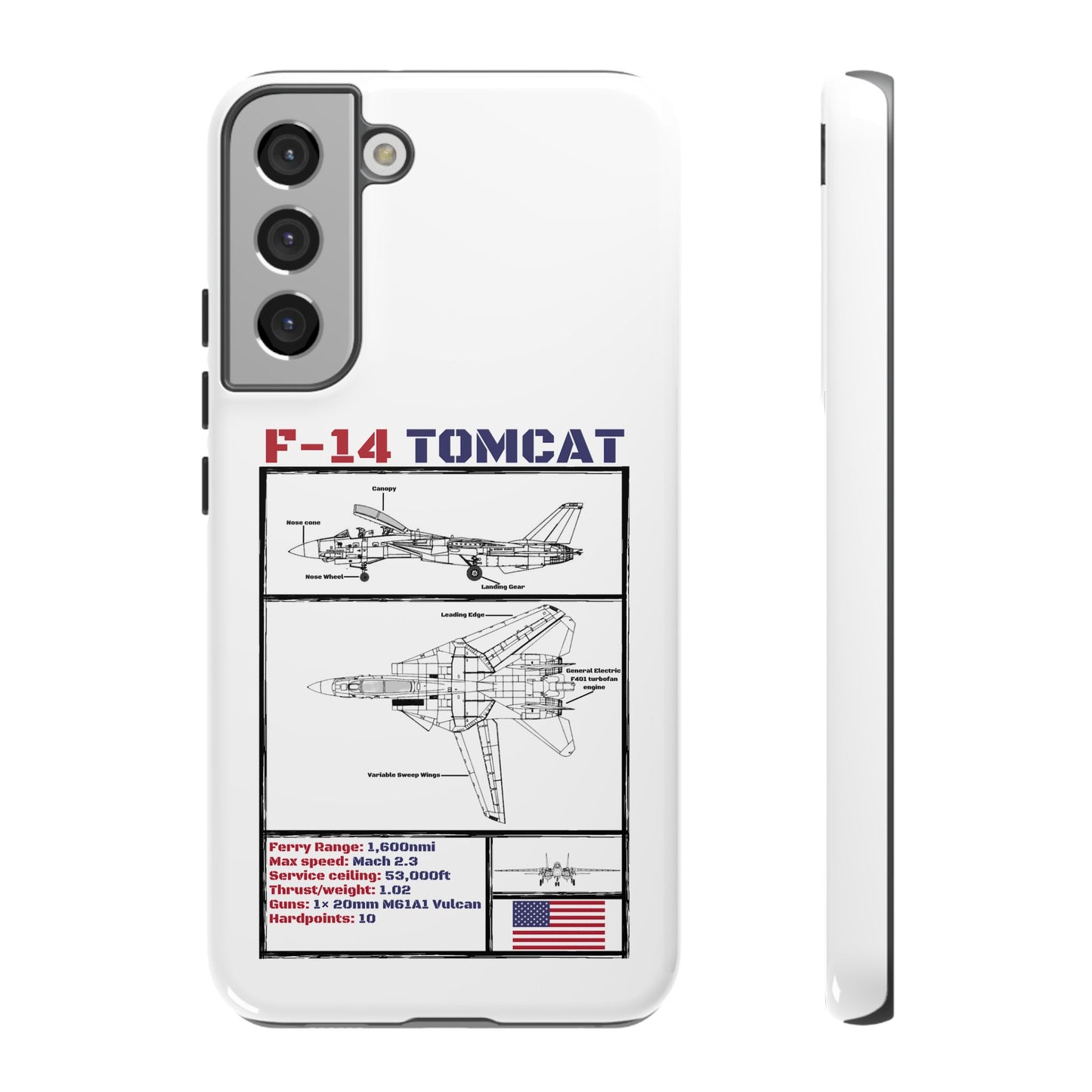 F-14 Tomcat Schematic edition phone case (USAF Colour-Way)