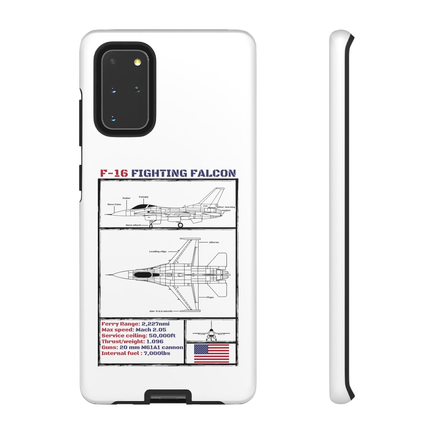 F-16 Fighting Falcon Schematic edition phone case