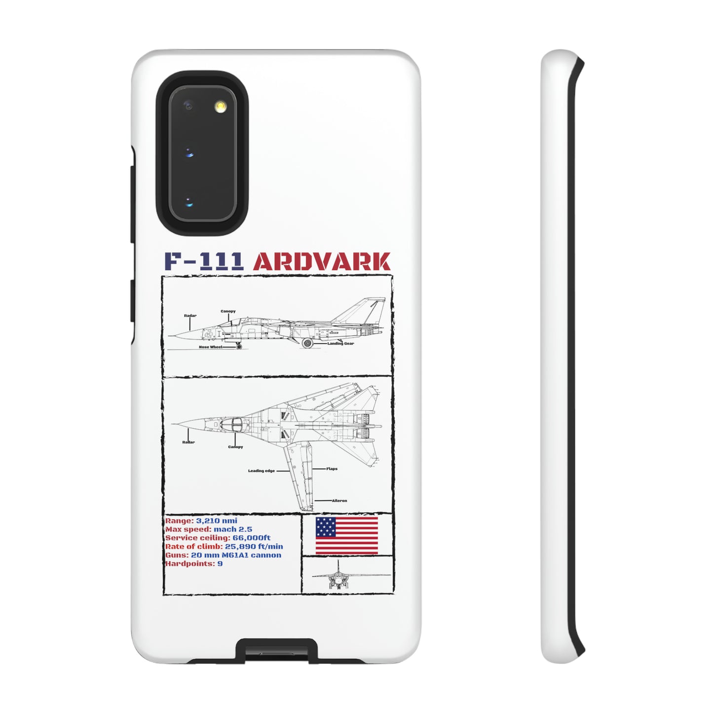 F-111 Aardvark Schematic edition phone case (USAF Colour-Way)