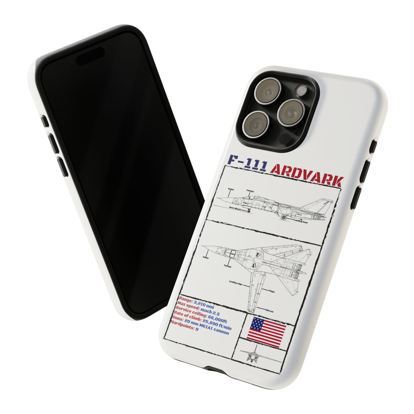 F-111 Aardvark Schematic edition phone case (USAF Colour-Way)