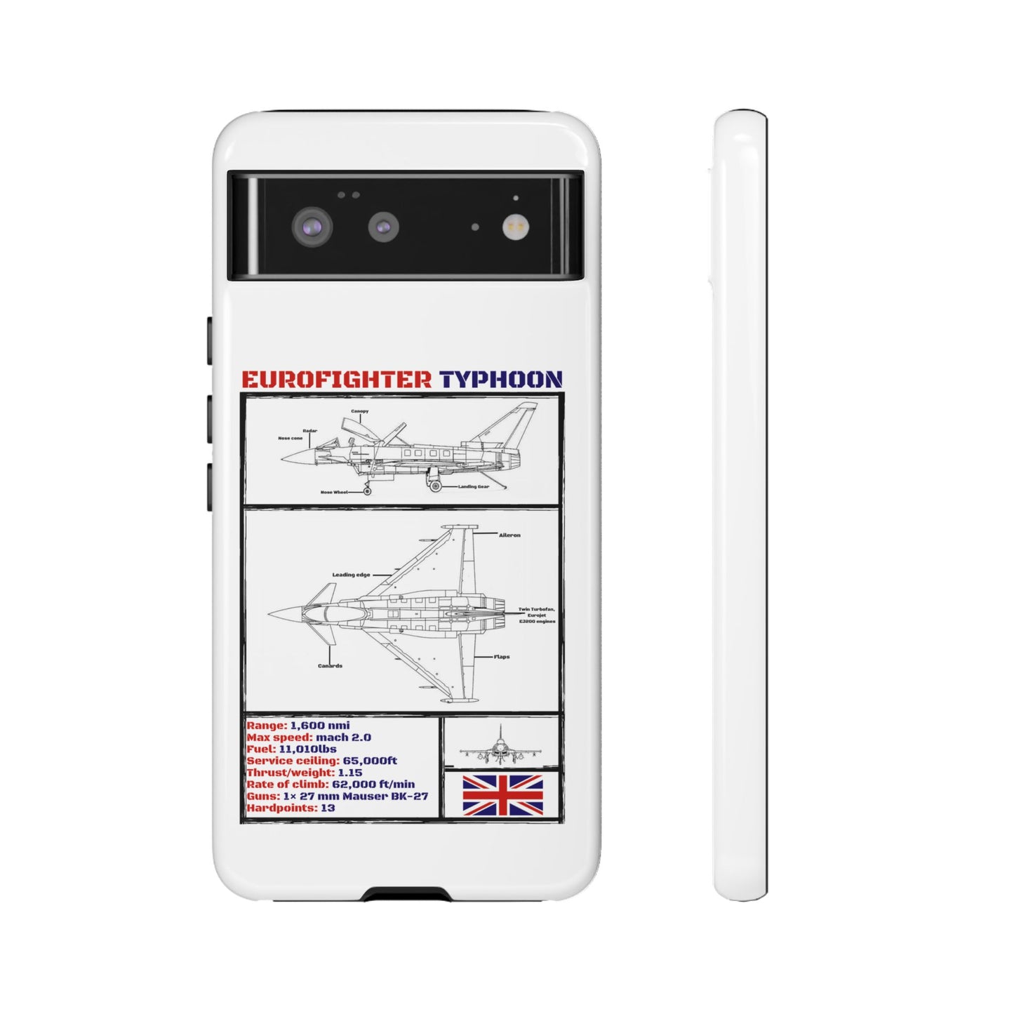 Eurofighter typhoon Schematic edition phone case (RAF Colour-Way)