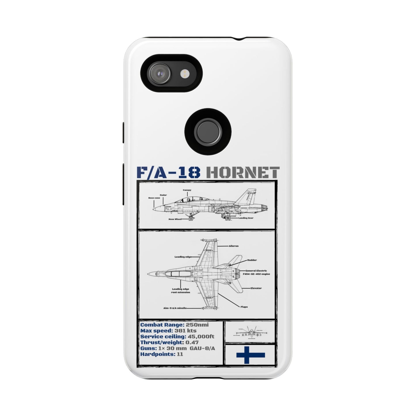 F/A-18 Hornet Schematic edition phone case (FAF Colour-Way)