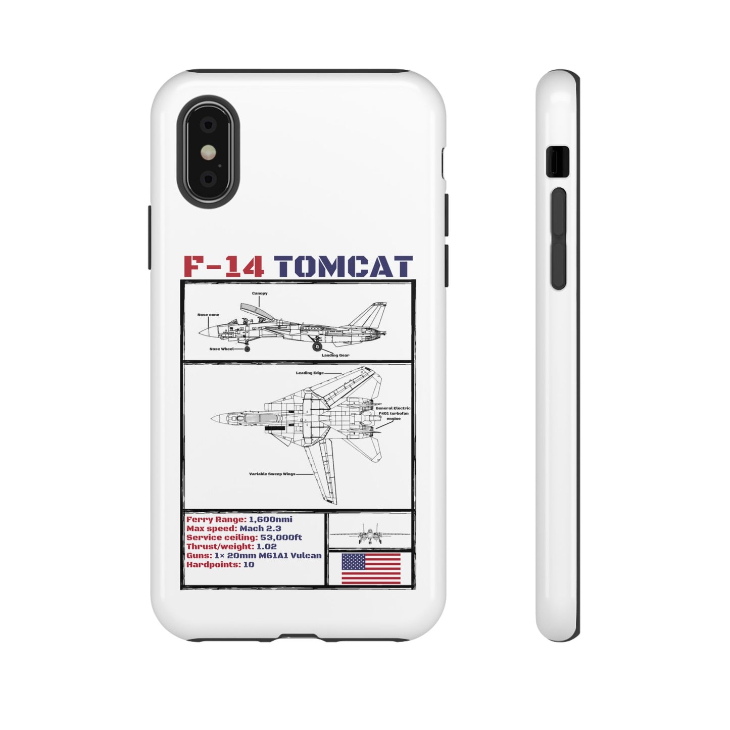 F-14 Tomcat Schematic edition phone case (USAF Colour-Way)