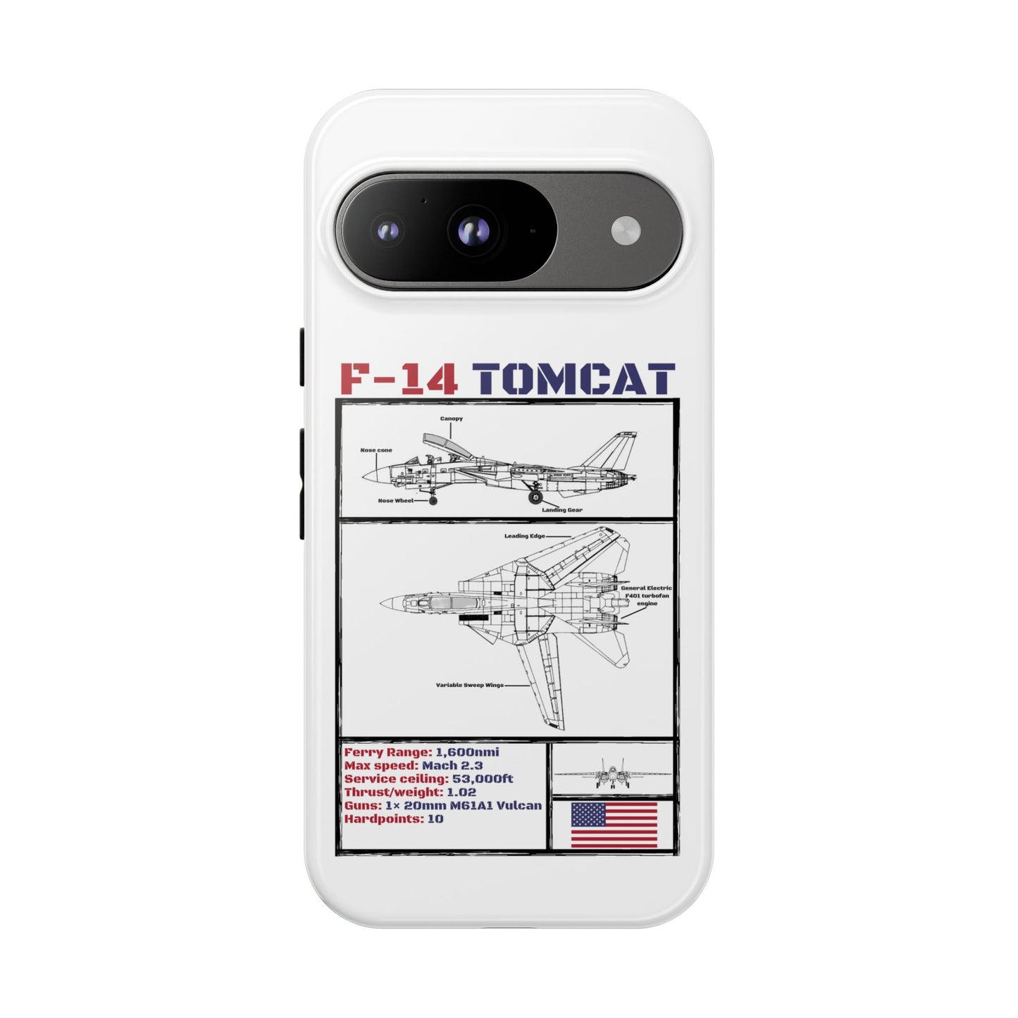 F-14 Tomcat Schematic edition phone case (USAF Colour-Way)