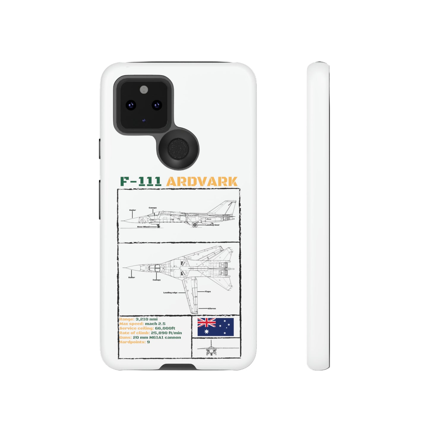 F-111 Aardvark Schematic edition phone case (RAAF Colour-Way)