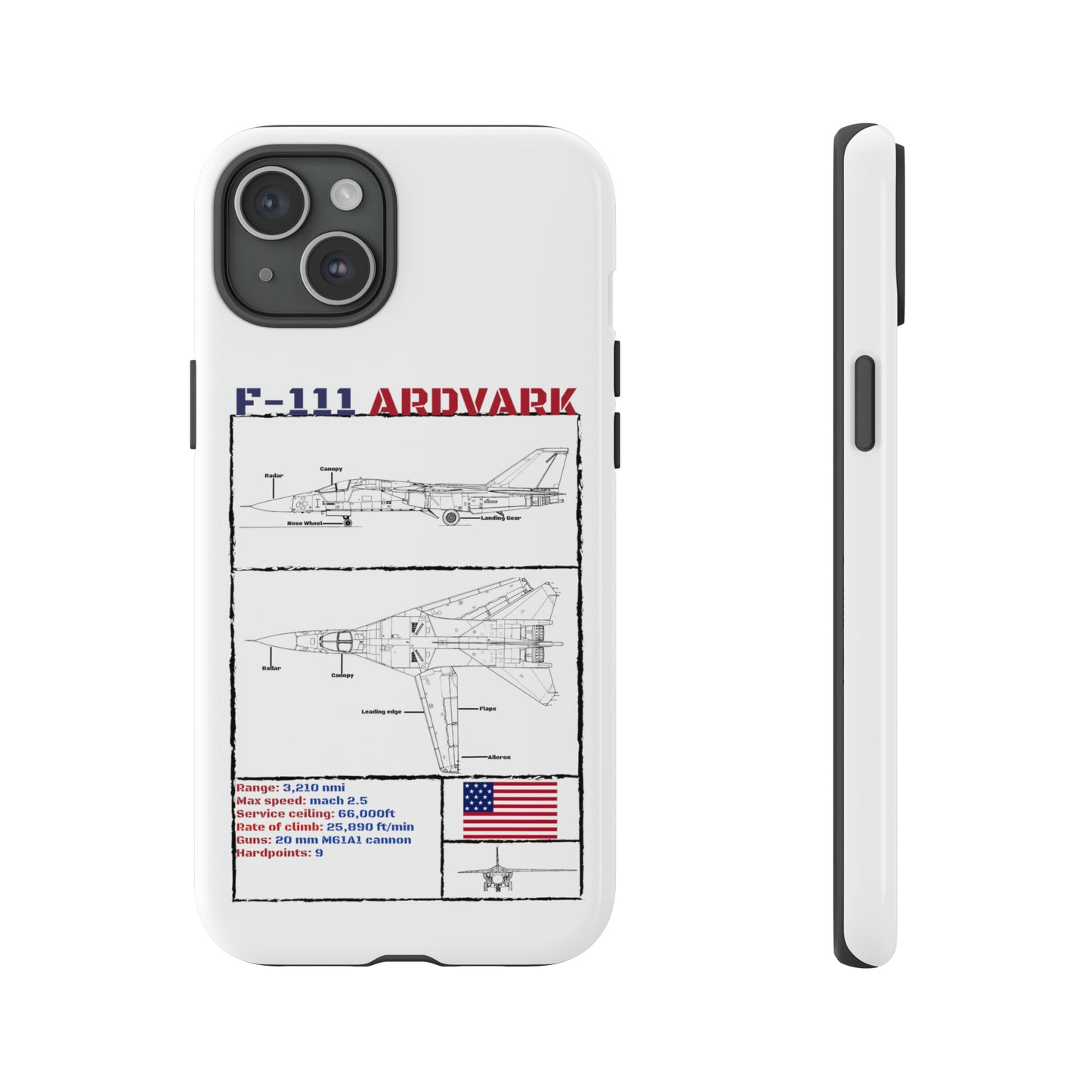 F-111 Aardvark Schematic edition phone case (USAF Colour-Way)