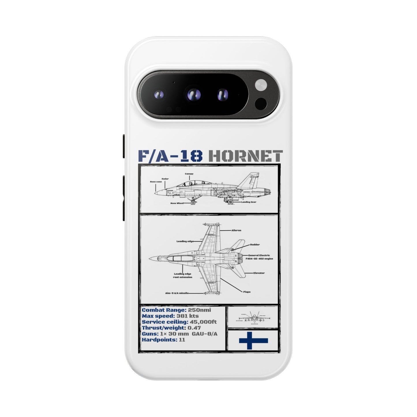 F/A-18 Hornet Schematic edition phone case (FAF Colour-Way)