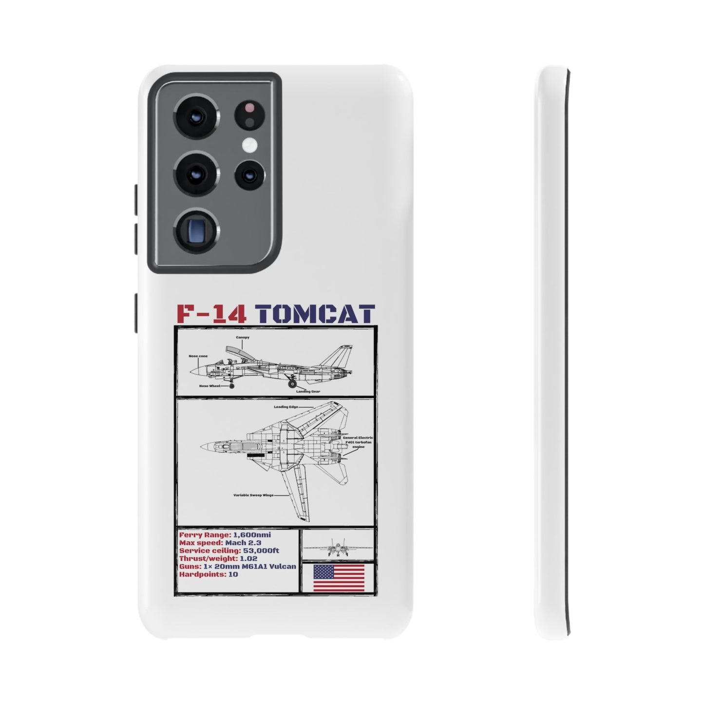 F-14 Tomcat Schematic edition phone case (USAF Colour-Way)