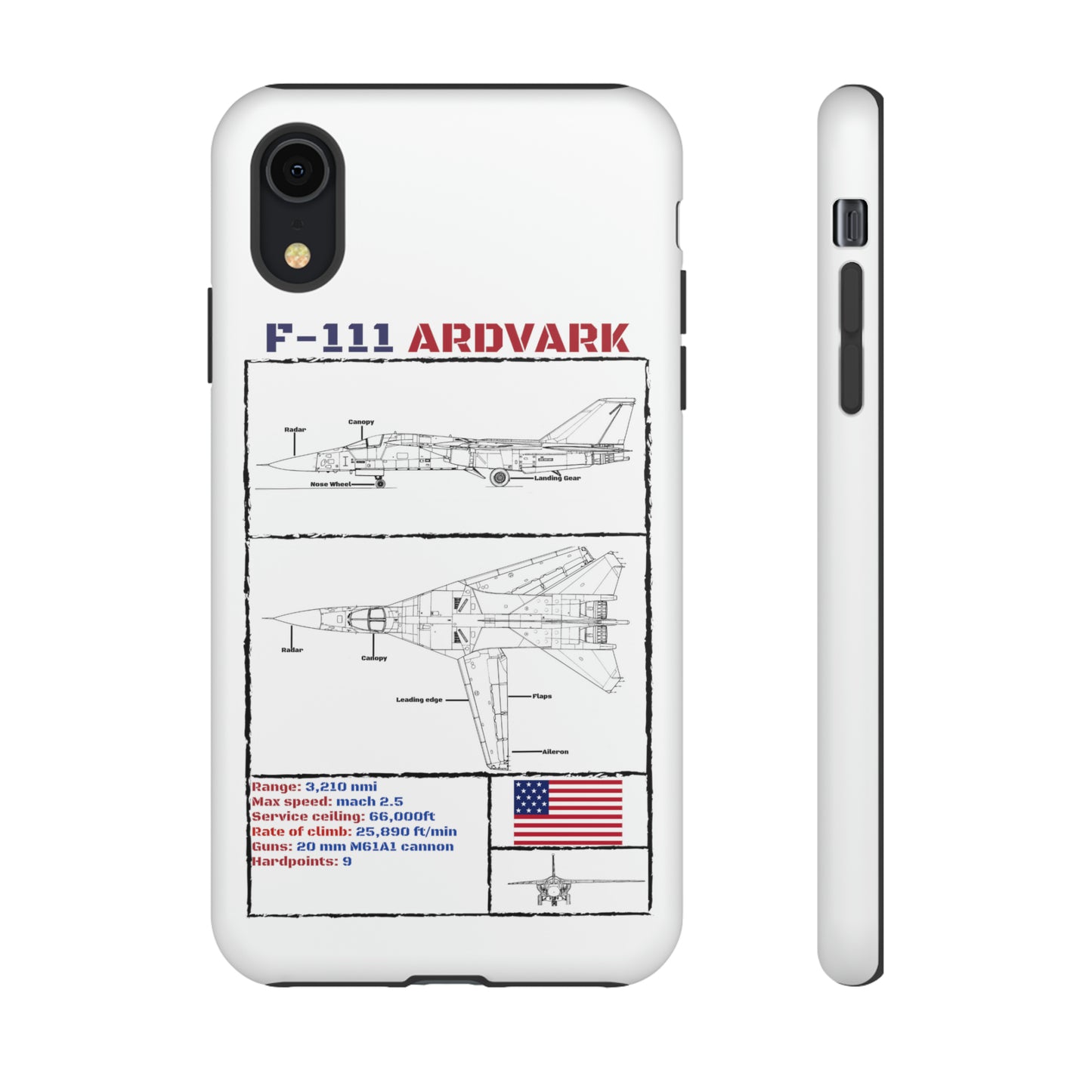 F-111 Aardvark Schematic edition phone case (USAF Colour-Way)