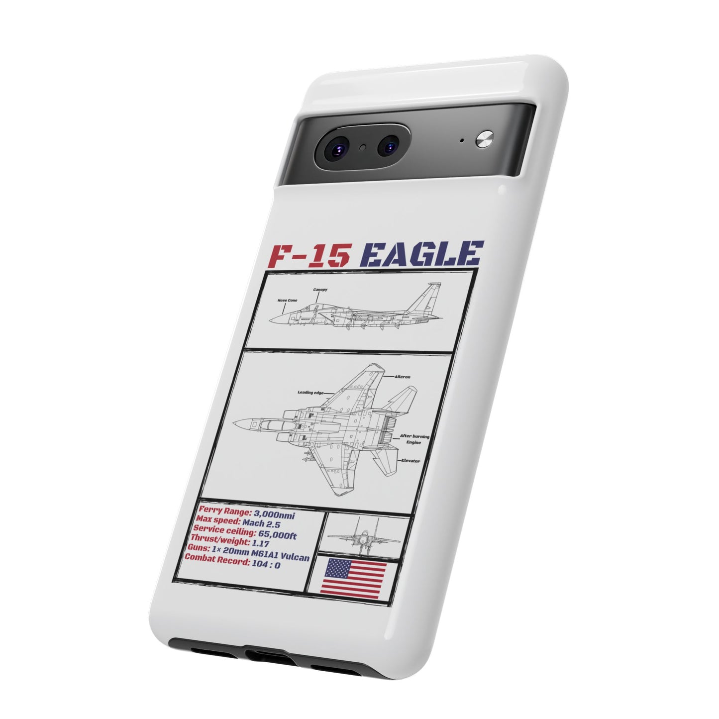 F-15 Eagle Schematic edition phone case (USAF Colour-Way)