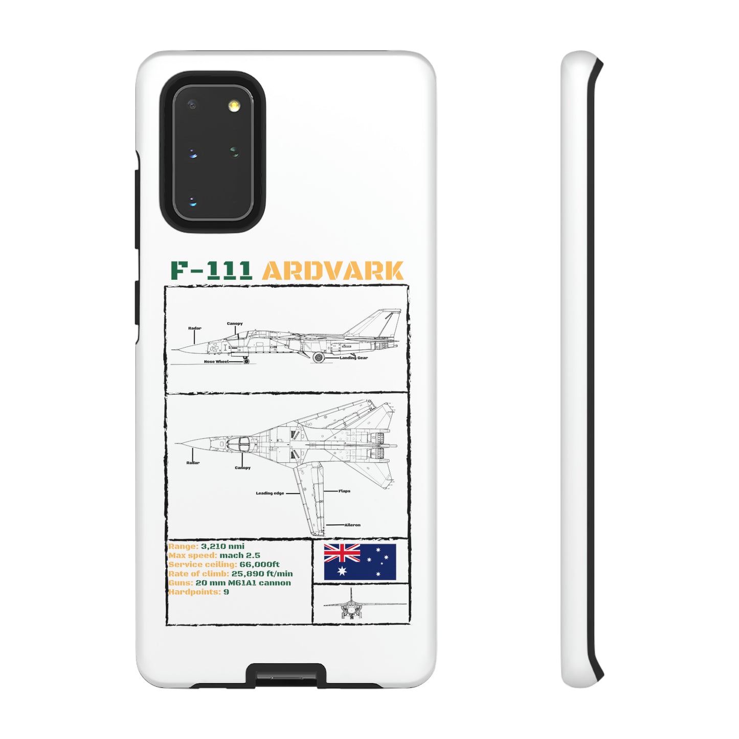 F-111 Aardvark Schematic edition phone case (RAAF Colour-Way)