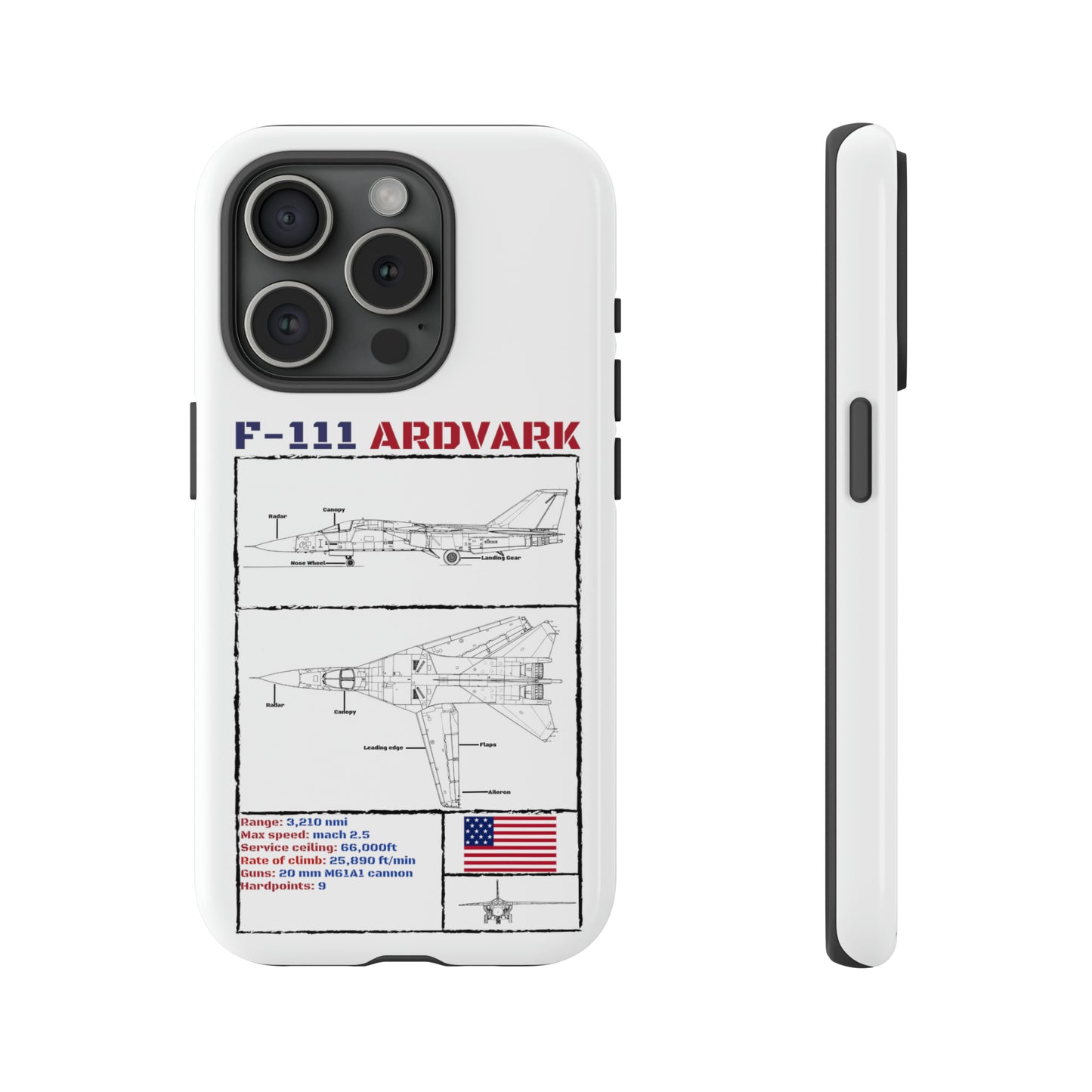 F-111 Aardvark Schematic edition phone case (USAF Colour-Way)