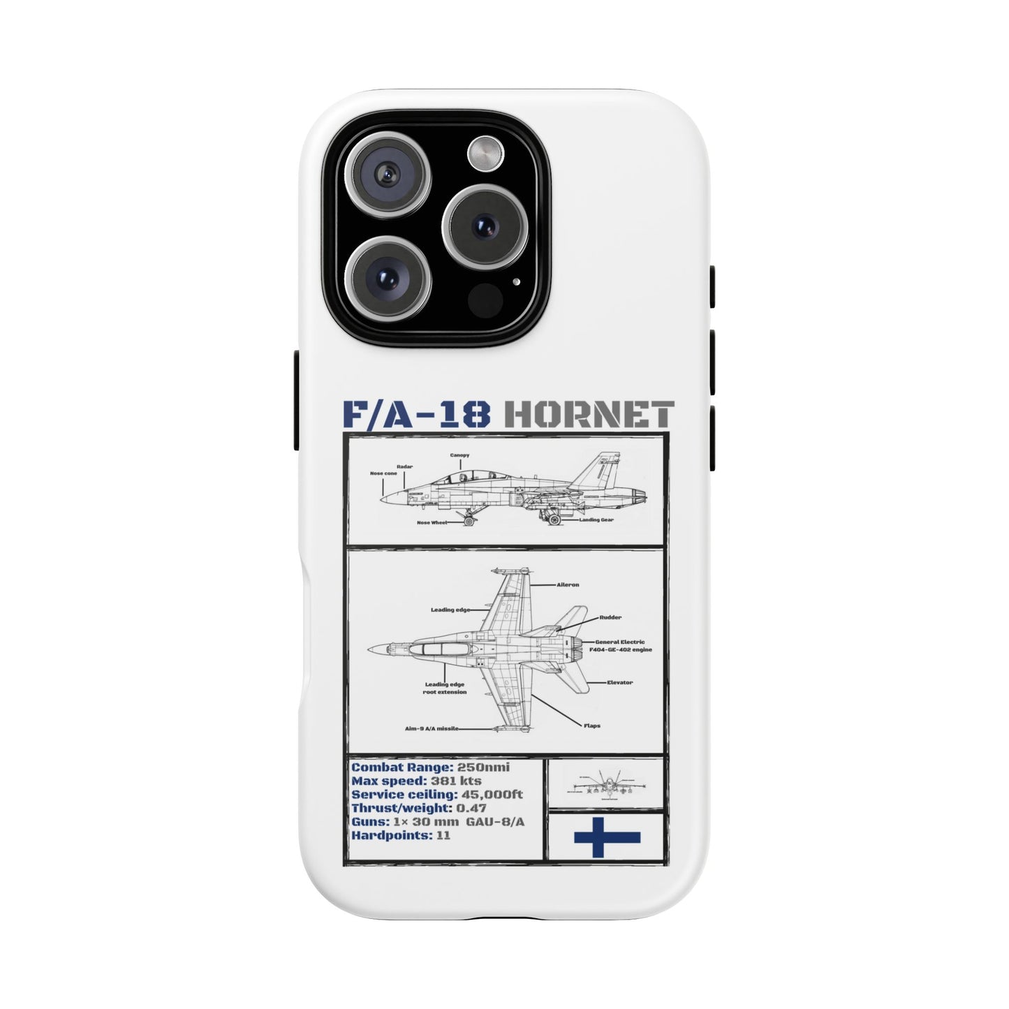 F/A-18 Hornet Schematic edition phone case (FAF Colour-Way)