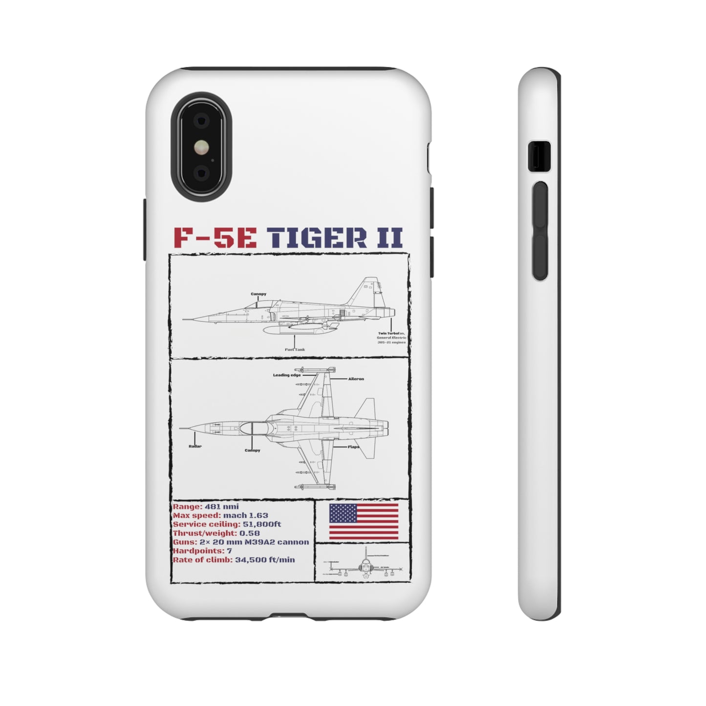 F-5E Schematic edition phone case (USAF Colour-Way)