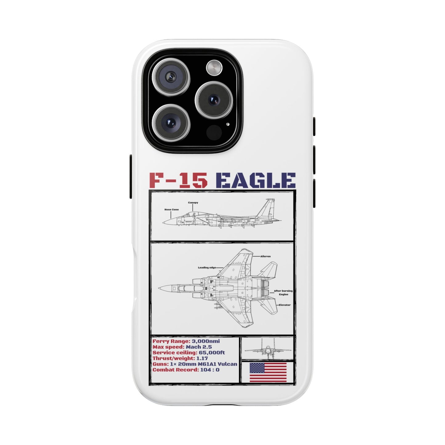F-15 Eagle Schematic edition phone case (USAF Colour-Way)